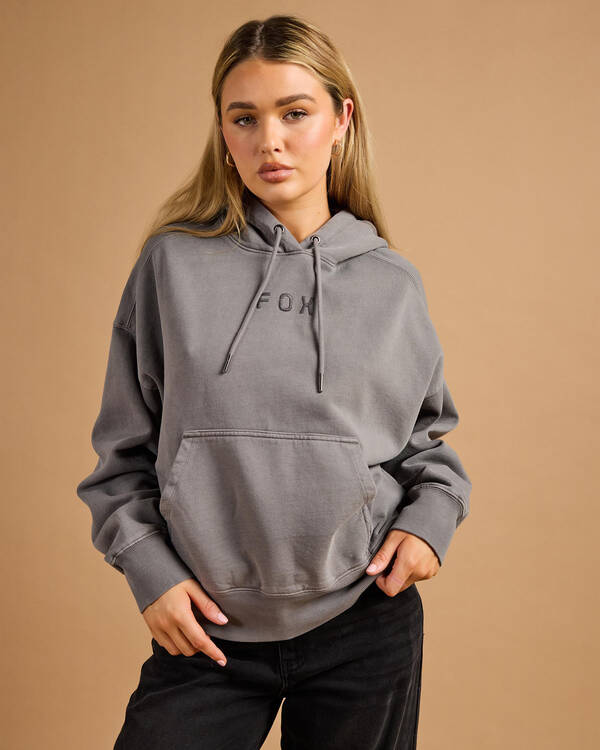 Fox Wordmark Fleece Pullover Hoodie for Womens