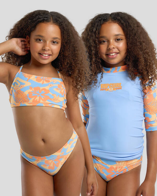 Rip Curl Girls' Sun Sol UPF Short Sleeve Rash Vest Set for Womens