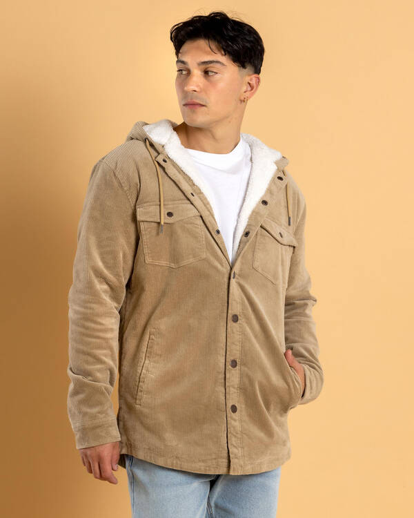 Skylark Braider Long Sleeve Hooded Cord Shirt for Mens