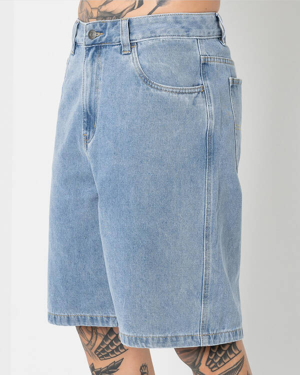 S-Double Print Denim Standard Shorts for Mens