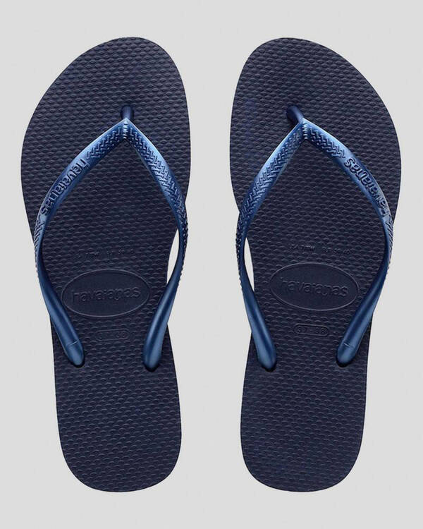 Havaianas Slim Metallic Navy Thong for Womens