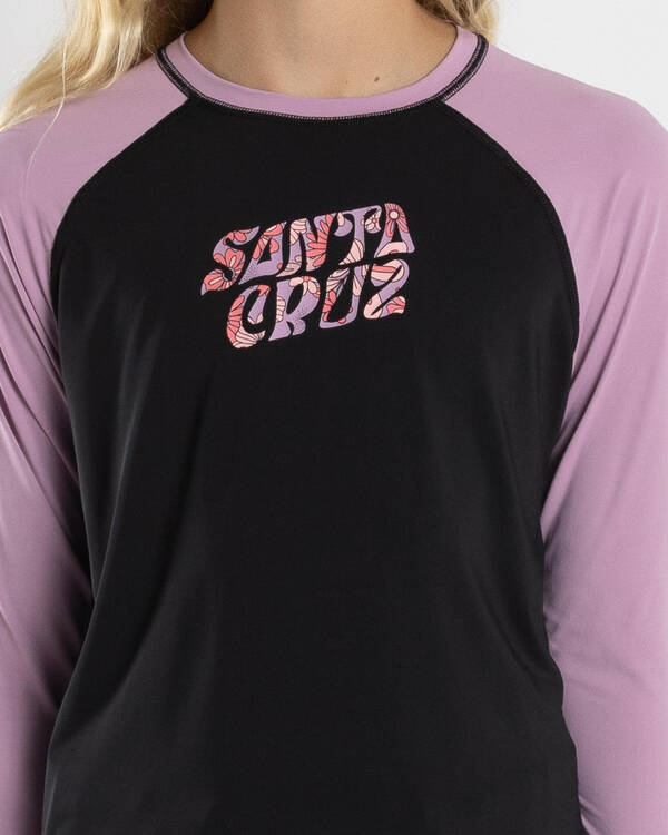 Santa Cruz Girls' Vibes Fill Long Sleeve Rash Vest for Womens