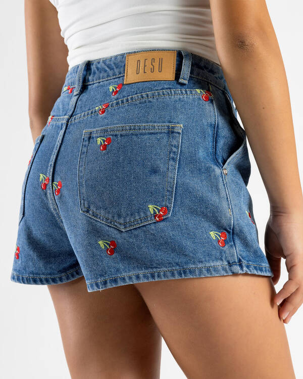 DESU Girls' Sunday Cherry Denim Skort for Womens