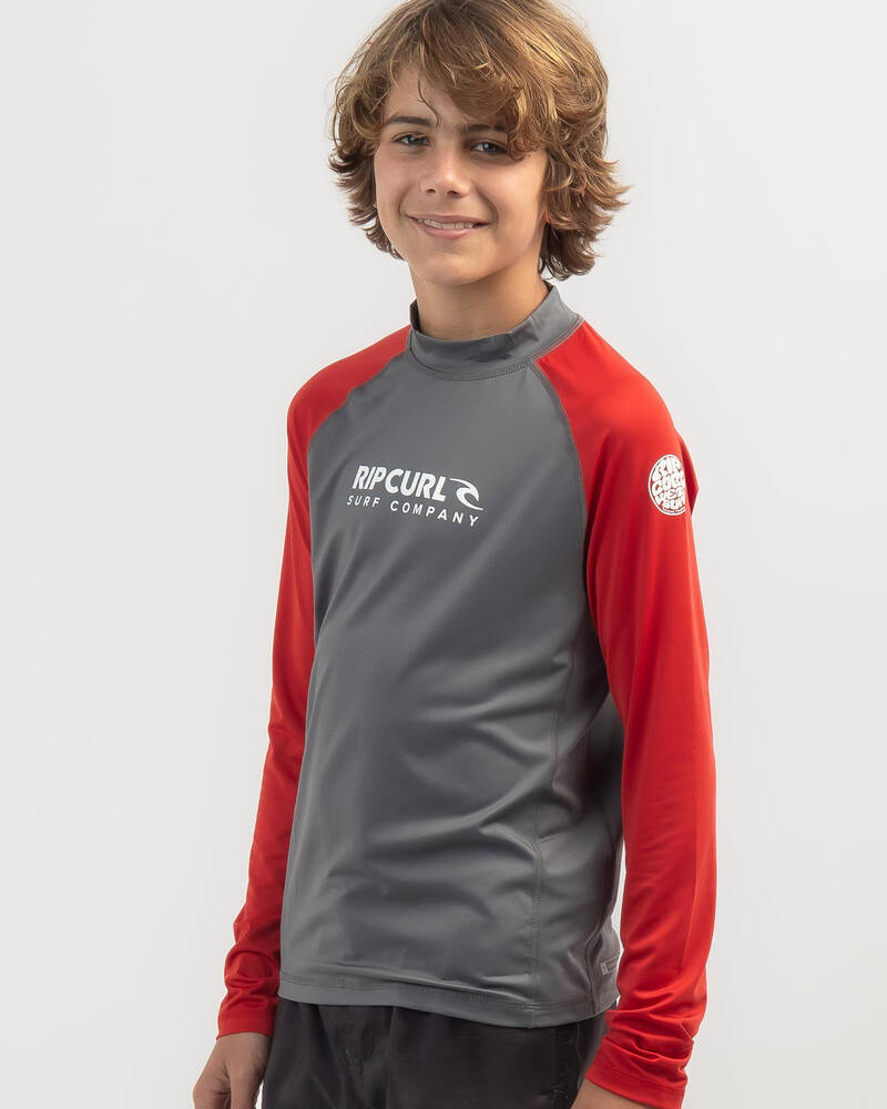 Rip Curl Boys' Shock Long Sleeve Rash Vest for Mens