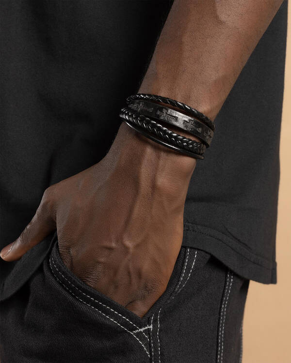 REPUBLIK Cross Cuff Multi Bracelet for Mens