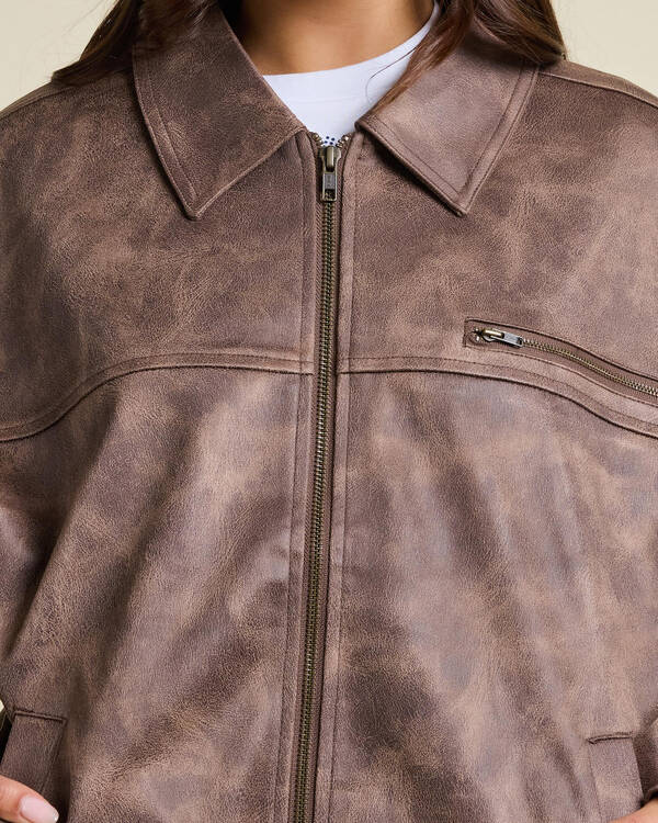 Rusty Back Street Faux Suede Jacket for Womens
