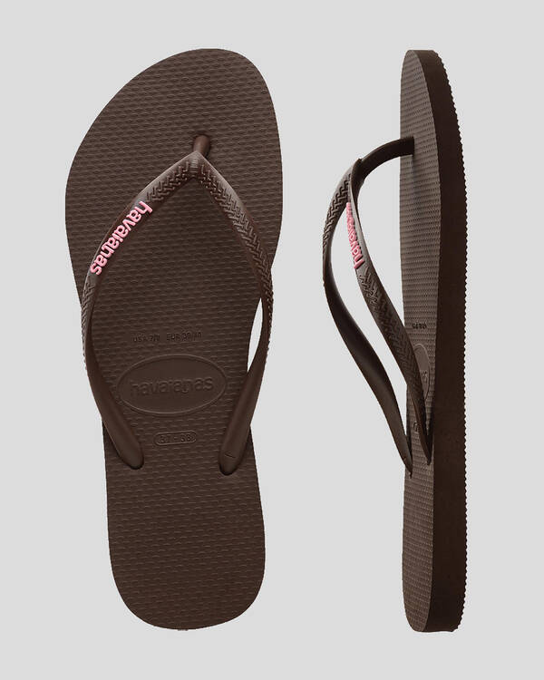 Havaianas Slim Rubber Logo Thongs for Womens