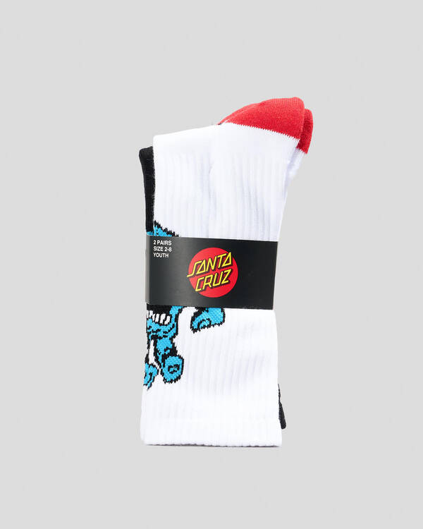 Santa Cruz Boys' Opus Screaming Hand Long Crew Socks 2 Pack for Mens