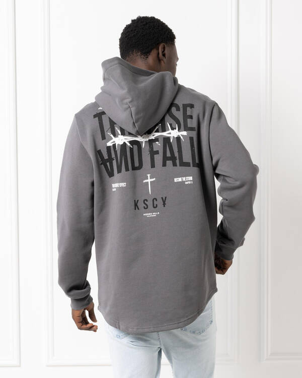 Kiss Chacey Dilluted Dual Curved Hoodie for Mens
