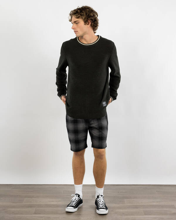 Rusty Skyliner Tipped Crew Knit Jumper for Mens