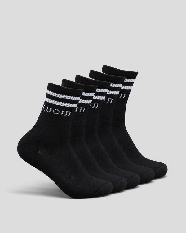 Lucid Boys' Linked Crew Socks 5 Pack for Mens