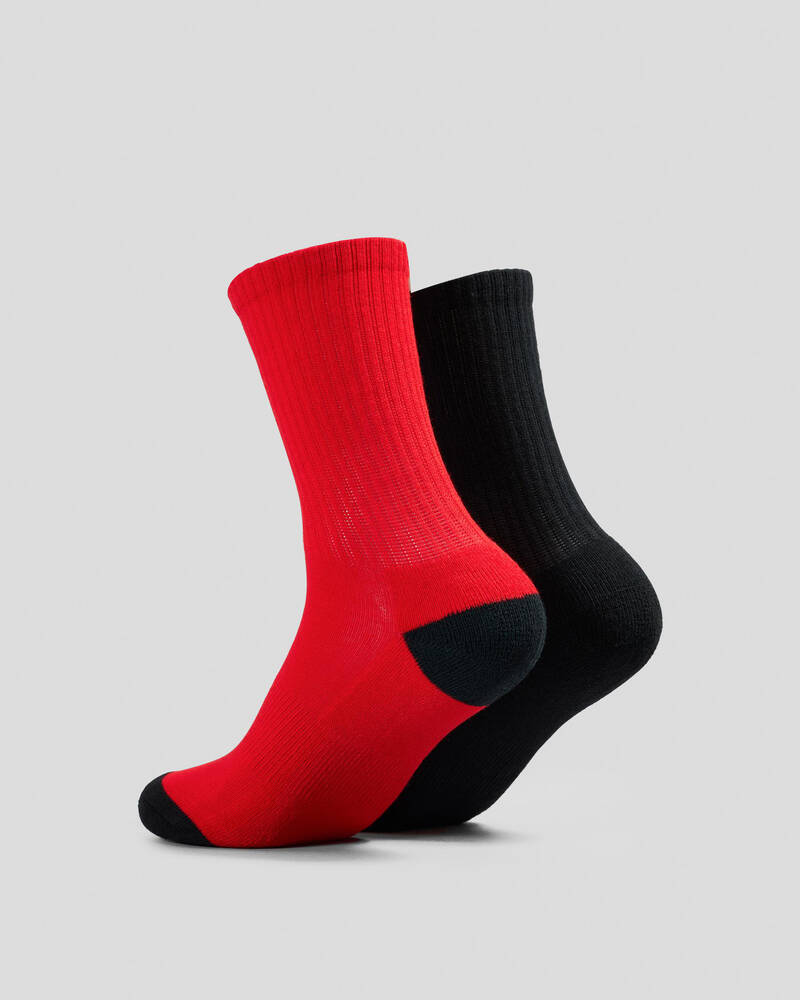 Santa Cruz Boys' Screaming Wave Strip Crew Socks 2 Pack for Mens