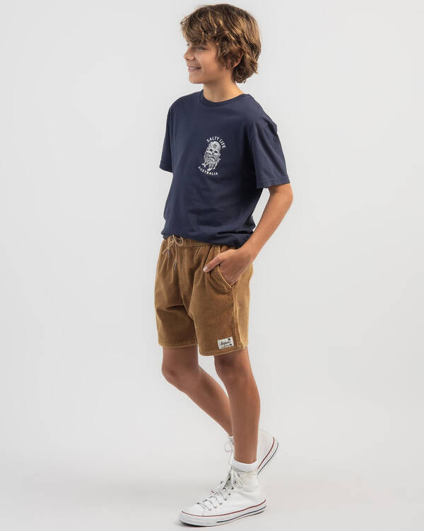 Skylark Boys' Cords Elastic Waist Shorts for Mens