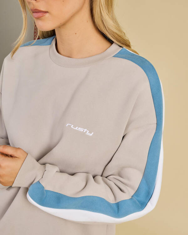 Rusty Racing Stripes 2.0 Crewneck Sweatshirt for Womens