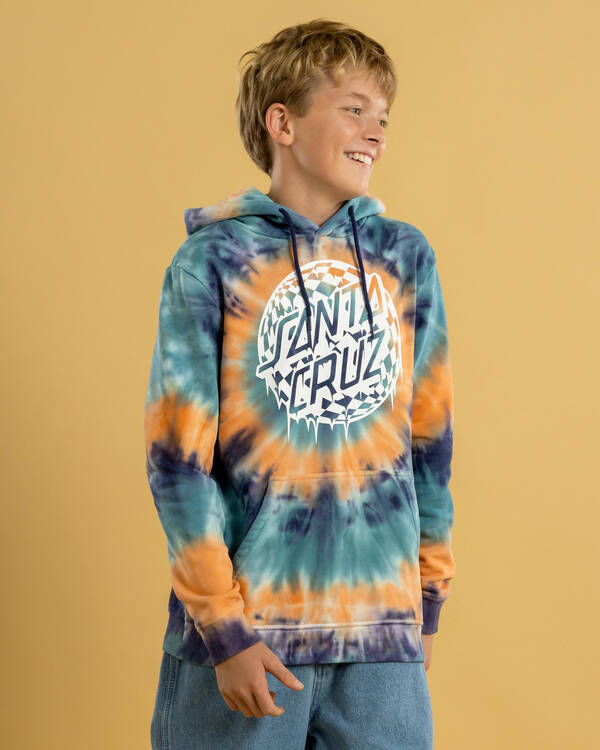 Santa Cruz Boys' Check Waste Dot Mono Front Hoodie for Mens