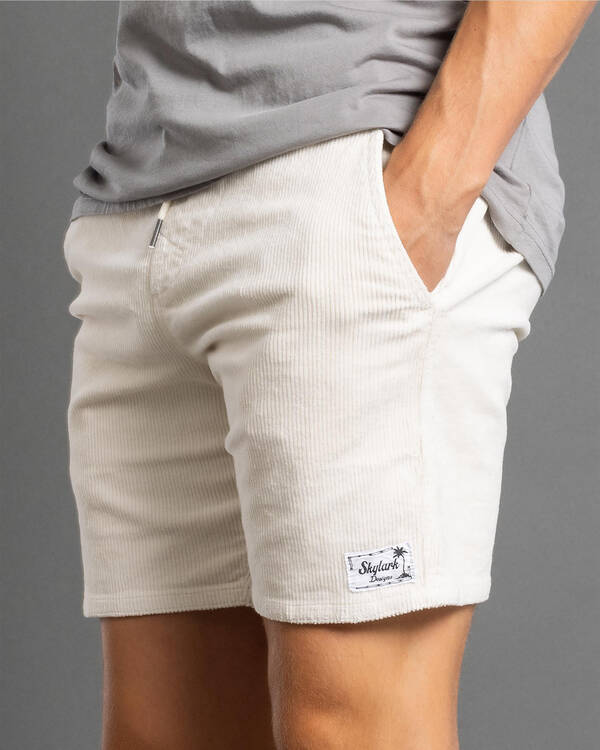 Skylark Texture Elastic Waist Shorts for Mens