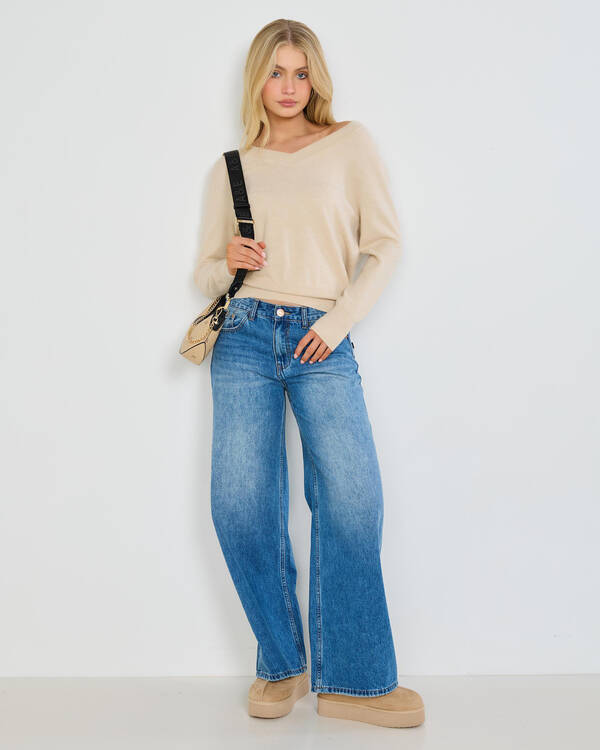 Mooloola Lydia V Neck Knit Jumper for Womens