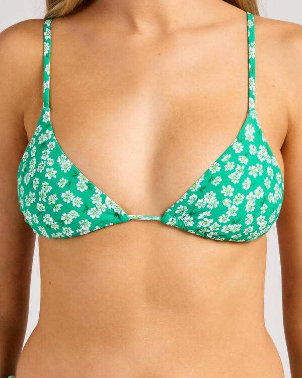 Rhythm Evergreen Floral Sliding Triangle Bikini Top for Womens