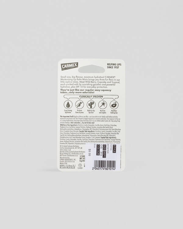 Carmex Mini Tube Fun 3 Pack for Unisex